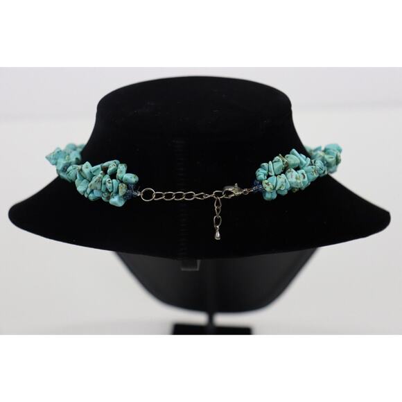 Turquoise Necklace with Hand Painted Koi Fish-Art to Wear-Beachy Coastal-Artsy - Picture 7 of 9